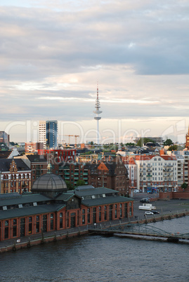 The skyline of Hamburg, Germany