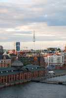 The skyline of Hamburg, Germany