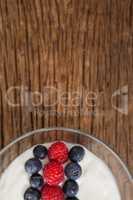 Close-up of fruit ice cream in bowl