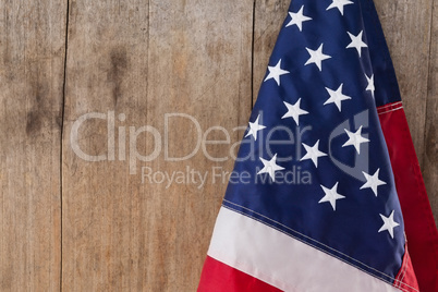 American flag on a wooden table