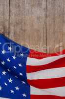 American flag on a wooden table