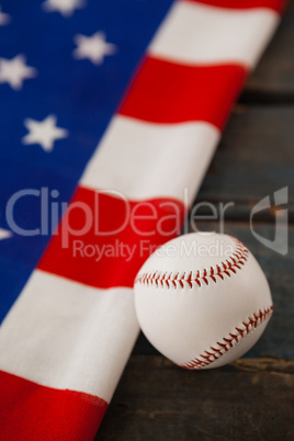Baseball ball on American flag