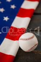 Baseball ball on American flag