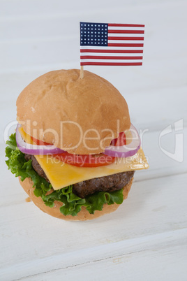 Hamburger with 4th july theme