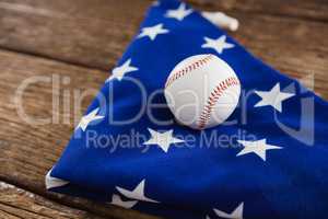 Baseball on an American flag