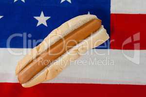 Hot dog on an American flag