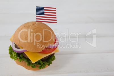 Hamburger with 4th july theme