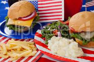 Snacks decorated with 4th july theme