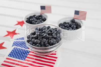 Black berries decorated with 4th july theme