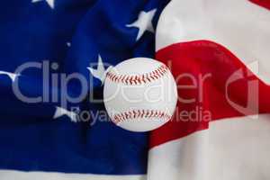 Baseball on an American flag