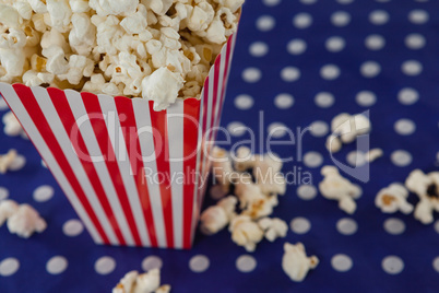 Close-up of popcorn with 4th july theme