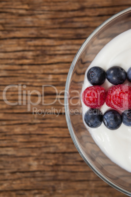 Close-up of fruit ice cream in bowl