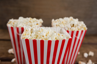 Close-up of popcorn arranged with 4th july theme