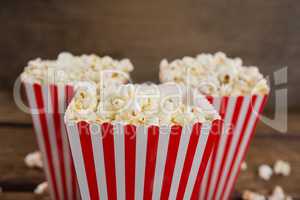 Close-up of popcorn arranged with 4th july theme