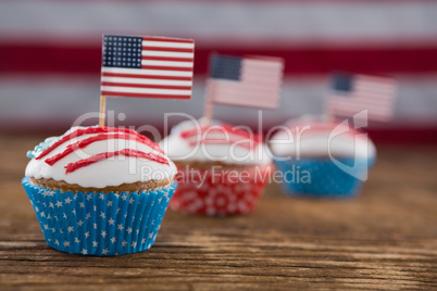 Patriotic cupcake with American flag