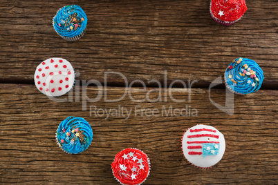 Various patriotic cupcake arranged
