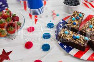 Sweet food decorated with 4th july theme