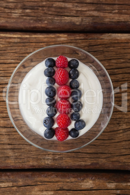 Close-up of fruit ice cream in bowl