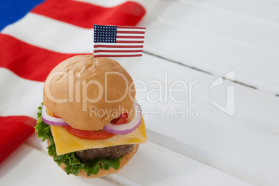 Hamburger with 4th july theme