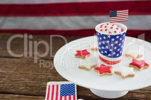 Patriotic coffee with American flag
