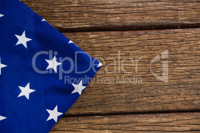 American flag on a wooden table