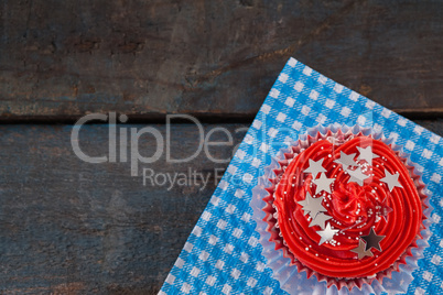 Decorated cupcake with 4th july theme