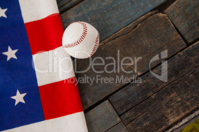 Baseball ball and American flag