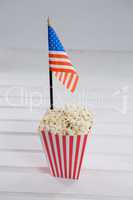 Close-up of popcorn with 4th july theme