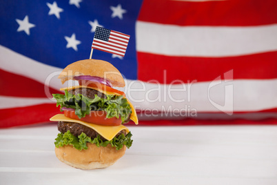 Hamburger with 4th july theme Hamburger with 4th july theme