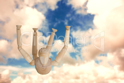 Composite image of brown 3d figurine exercising on floor