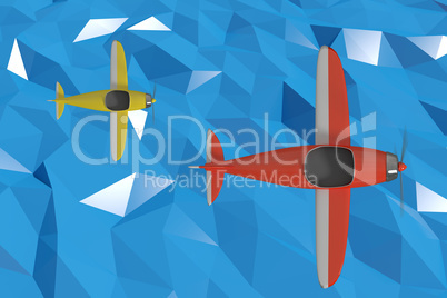 Composite image of graphic image of 3d yellow plane