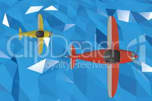 Composite image of graphic image of 3d yellow plane
