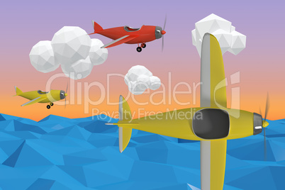 Composite image of 3d yellow plane