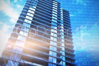 Composite image of 3d image of modern building