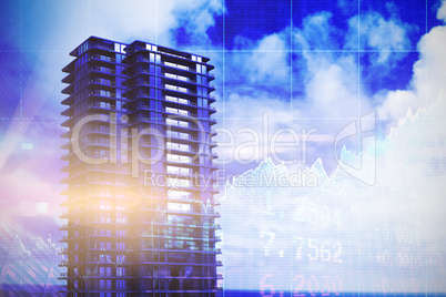 Composite image of 3d image of modern office building