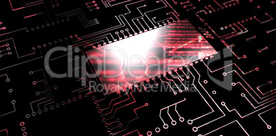 Composite image of digitally generated image of circuit board