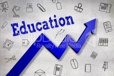 Composite image of close up of education text Composite image of close up of education text