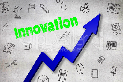 Composite image of digitally generated image of innovation text