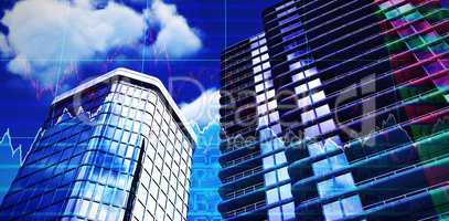 Composite image of 3d illustration of modern buildings