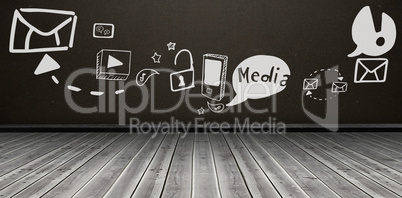 Composite image of composite image of social media icons