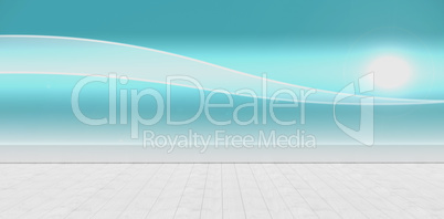 Composite image of futuristic bright blue background