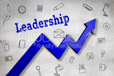 Composite image of close up of leadership text