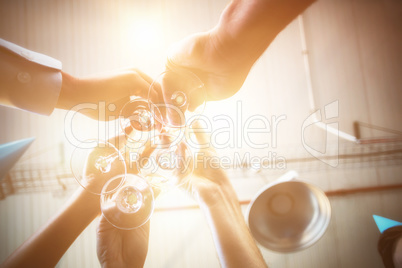 Businesspeople toasting a glasses of wine