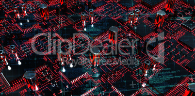 Composite image of blue matrix and codes