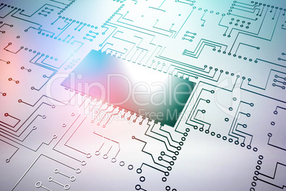 Composite image of digitally generated image of circuit board