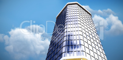 Composite image of 3d illustration of modern office building