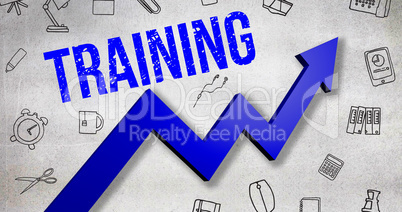 Composite image of digitally generated image of training text