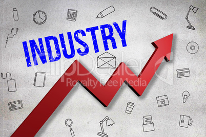 Composite image of digitally generated image of industry text