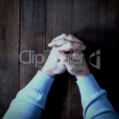 Cropped image of man praying