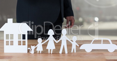 Cut outs of House Family and Car with model